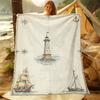 One Comfortable Nautical-themed Flannel Blanket - Soft and Warm, Perfect for Camping, Sofas, Beds, and Chairs; a Great Holiday