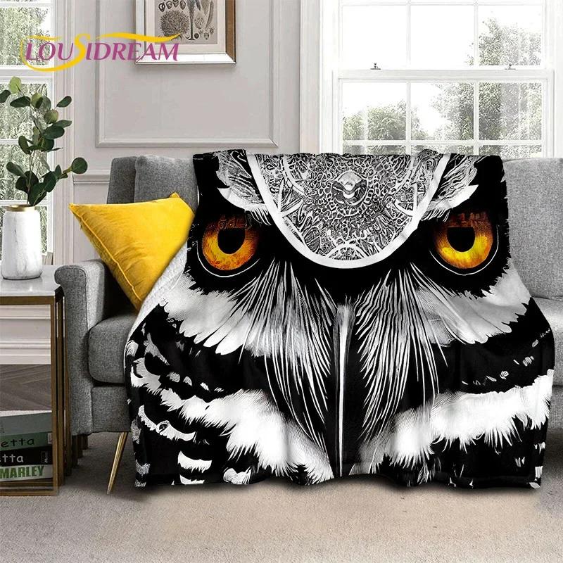 3D Cute Owl Eagle Birds Cartoon Soft Flannel Blanket for Beds Bedroom Sofa Picnic,Throw Blanket for Cover Outdoors Leisure Gift