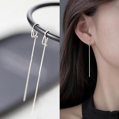 Boucles d'oreilles pendantes à chaîne et pompons pour femme Longues boucles d'oreilles pendantes Piercing Accessoires de fête pour dame Bijoux d'oreille