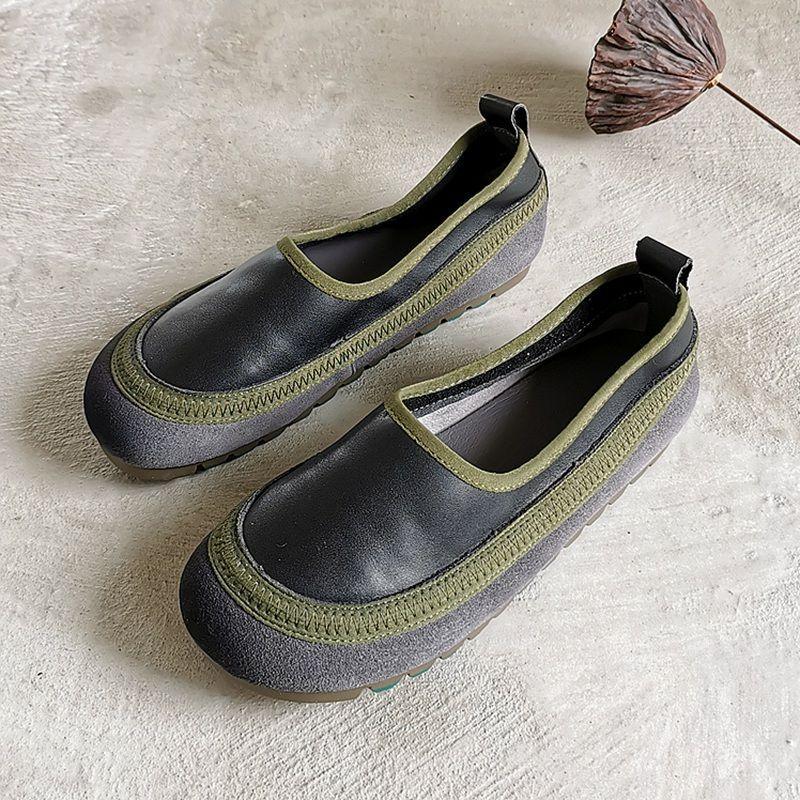 

Весенне-осенние новые туфли-лодочки с круглым носком из мягкой кожи, женские туфли на плоской подошве в ретро-стиле, женские одинарные туфли с темпераментом, цвет м 40 чёрный