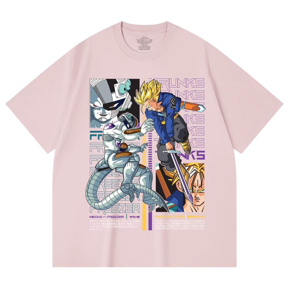 230 Gsm 100% Cotton Dragon Ball V50 Trunks Freeza Print Unisex Heavy Cotton T Shirt