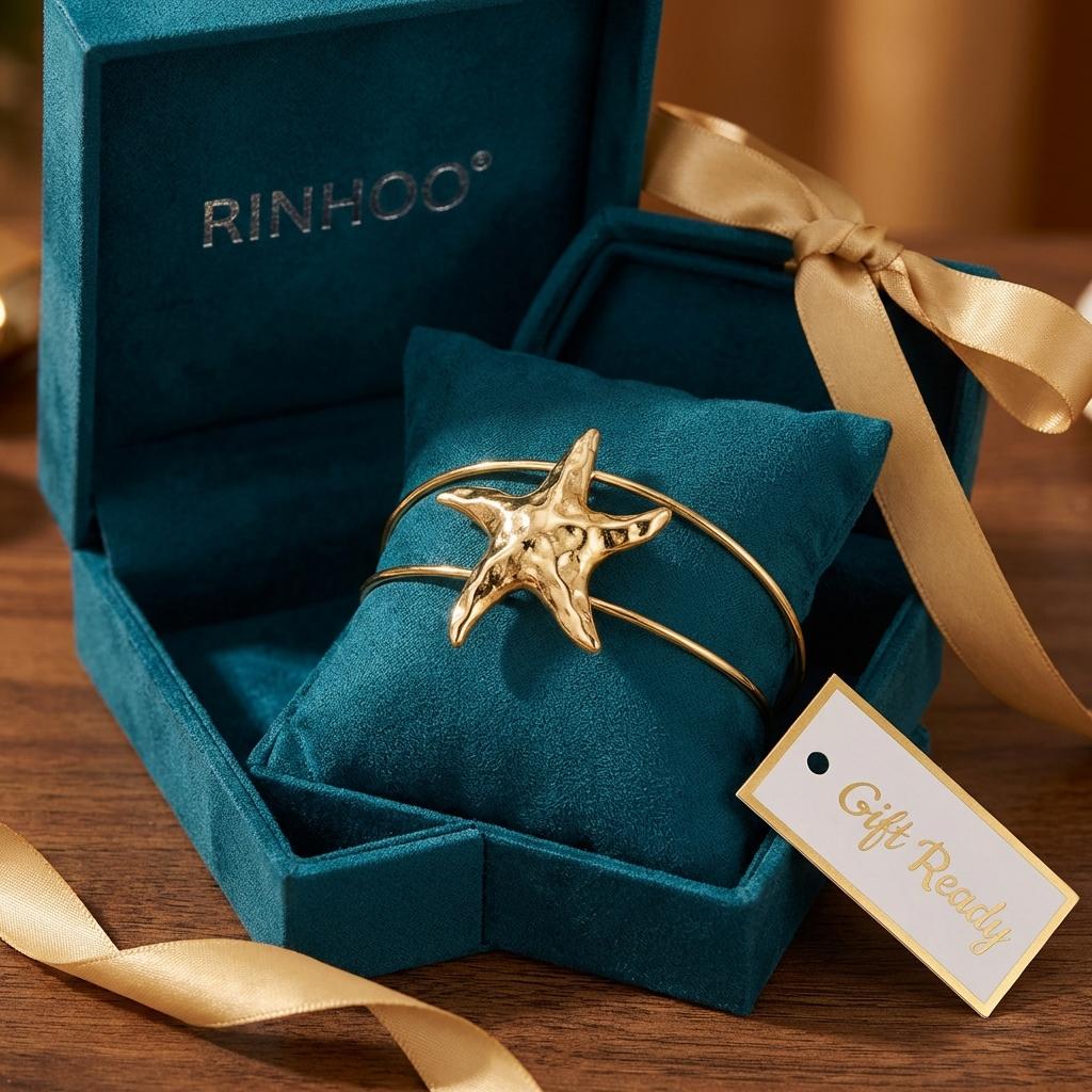 Gold Color Starfish Arm Cuff Upper Arm Bracelet  for Women Adjustable Boho Double Wire Bangle Summer Beach Wedding Jewelry Gift
