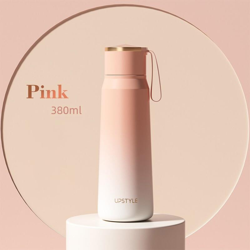 

Стакан с градиентом цвета, 380 мл, бутылка с холодной и горячей водой, термос из нержавеющей стали 304, изолированная кофейная кружка, термос 380ml розовый