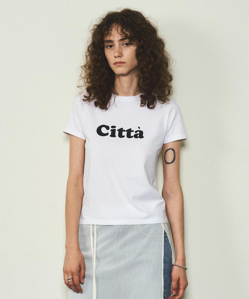 CITTA Signature Logo Short Sleeve T-Shirt_Ctt332 (White)
