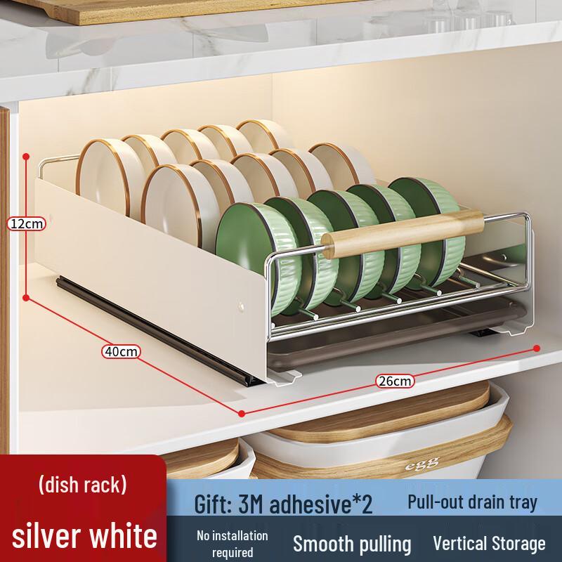 Cabinet Pull-Out Dish Drainer and Storage Rack
