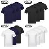 Herren Mock Neck T-Shirt 3er Set Kurzarm Unifarben Slim Fit Lässige Oberteile Unterhemd