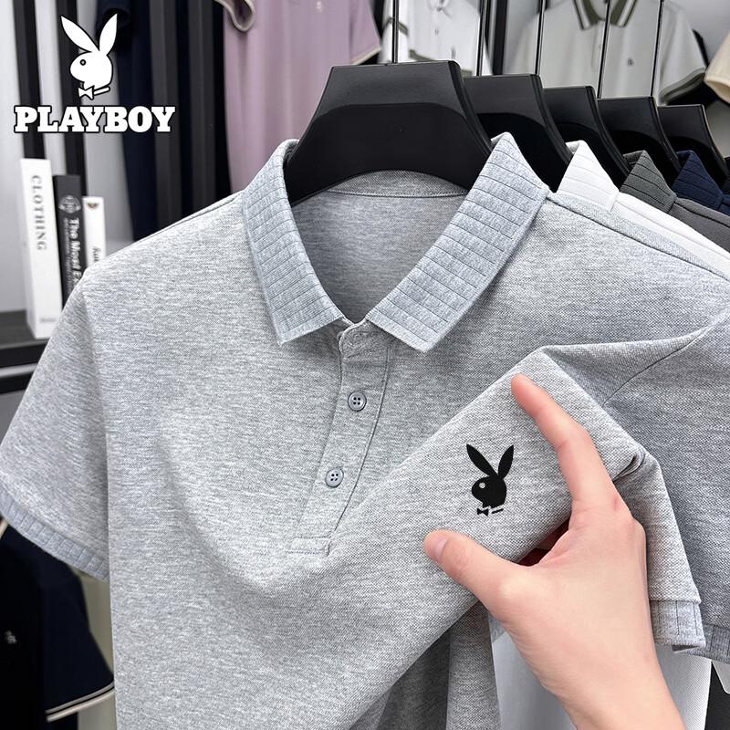 

PLAYBOY Men s Short Sleeve Lapel Polo Shirt 4XL