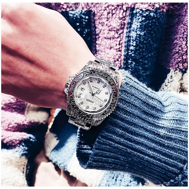 Uhr Herrenmode Retro Luxus Kreativ Stahlband Armbanduhr Analoge Uhren Leuchtzeiger Kalender Herren Quarz Armbanduhr Montre Homme