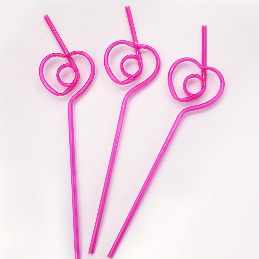 5PCS- Creative Modeling Straws PETG Bending Modeling strawsFive Pack of Pink Straws