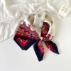 71Cm Silk Scarf Women's High-end Sense European and American Hot-selling Printed Fashion Scarf Retro Paisley Cashew Flower Satin Square Scarf