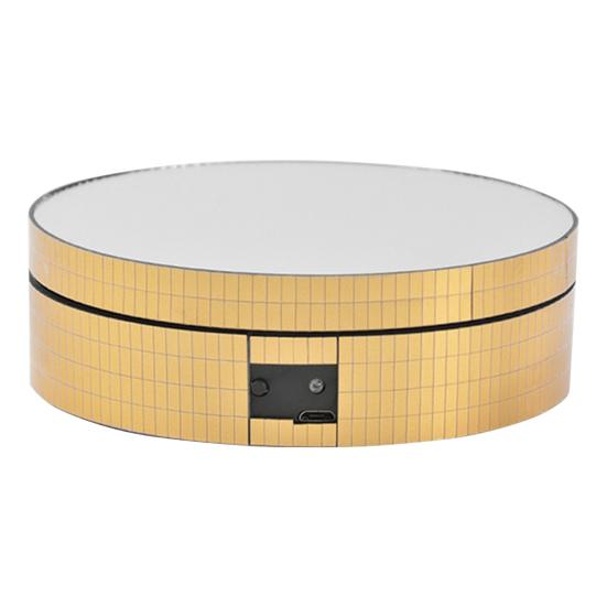 12cm Rotating Display Stand Mirror 360 Degree Rotation Electric Turntable Jewelry Holder for Photography