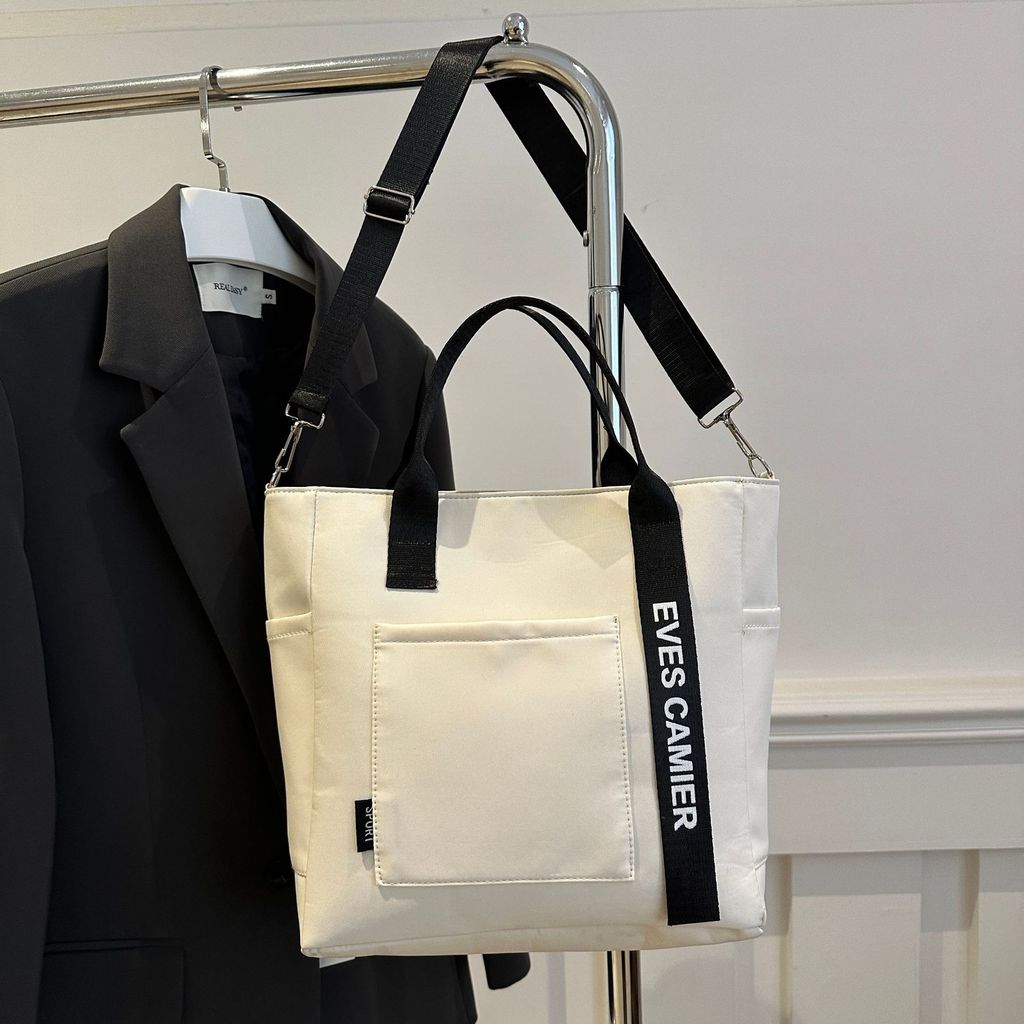 Borsa Tote in Tessuto Oxford con Chiusura a Zip per Uso Quotidiano Ragazze e Donne
