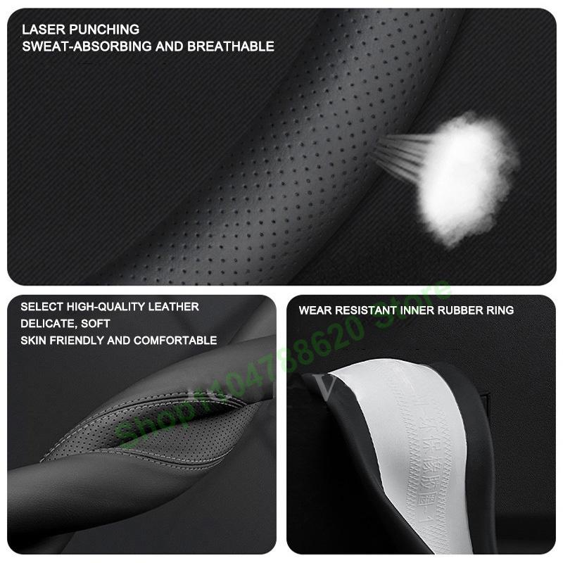 Four Seasons Non-slip Leather Steering Wheel Cover for Xiaomi YU7 SU7 2025 Interior Decoration Accessories