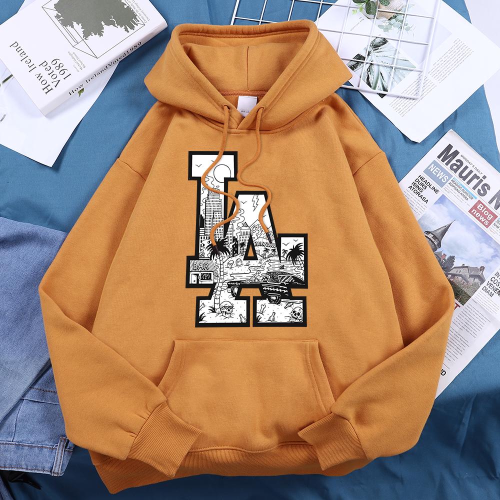 City Of Angels Los Angeles Hooded Womens Autumn Soft Hoodies Casual Warmth Hoodie Street Quality Clothing