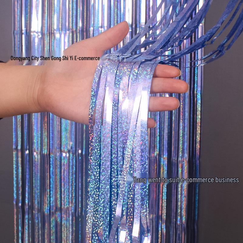 2.6m Silk Laser Rain Curtain for Stage & Party Decor