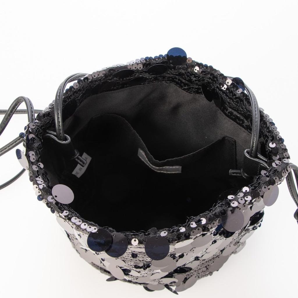 Kashkash 2-Wege Pailletten Kordelzug Umhängetasche, 01-00-81700, Damen, Schwarz