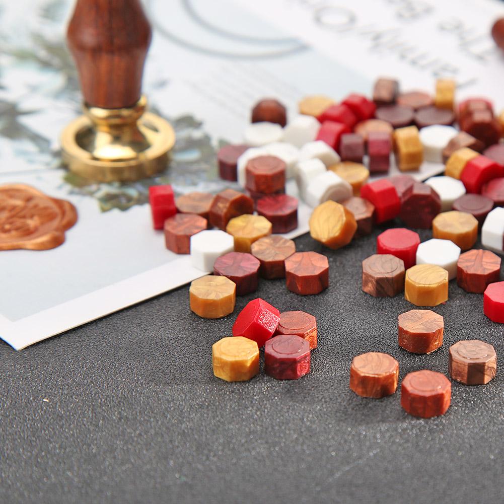 100pcs Wax Seal Tablet Multicolor Vintage Octagon Wax Seal Beads DIY Craft Handmade for Envelope Decor for Wax Stamp Sealing