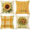 Sunflower - Infused Pillow Cover: Bright Blooms, Cheerful Patterns and Homey Wishes, Sofa Cushion Cover, Bedroom Room Decor