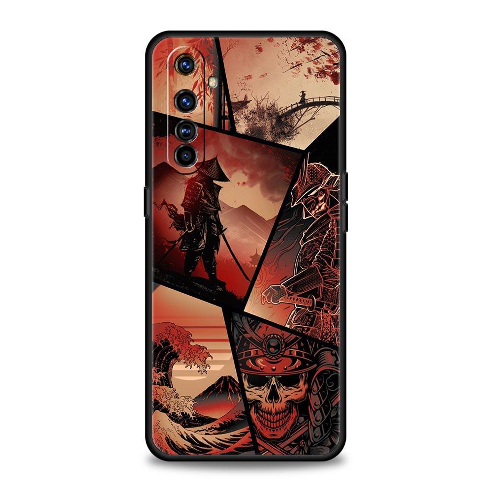 Samurai Hannya Mask Ghost Case For Realme 12 11 10 4G 9 8 5G 7 6 GT5 GT3 GT2 Pro Plus C21 C11 C25 C35 GT Neo 2 3 3T 5 Cover