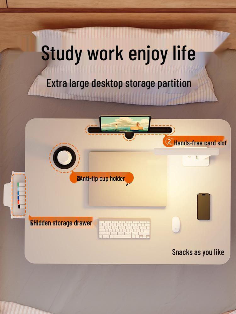 Compact Folding Bedside Table - Study Desk & Laptop Stand