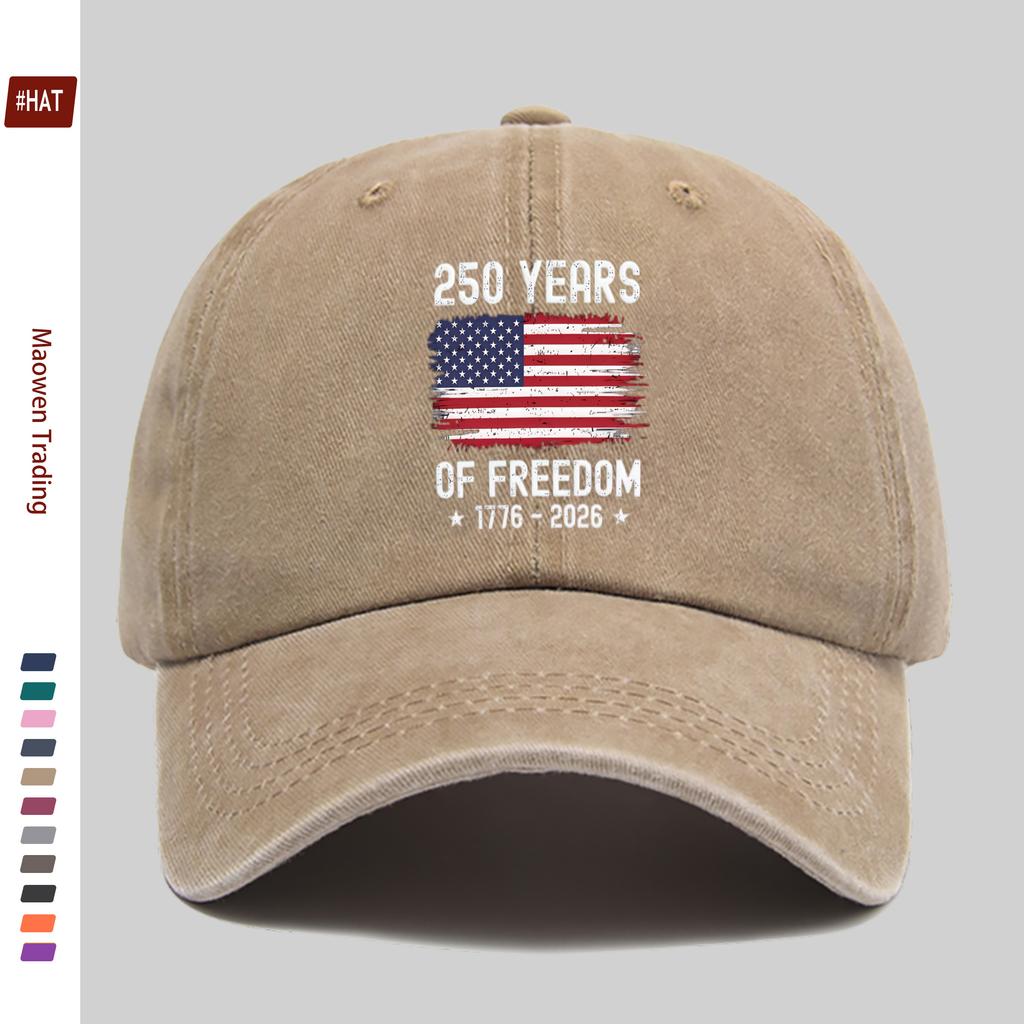Pc  Years of Freedom Meter Flag Pattern Print Casual Baseball Cap Stylish Patriotic Womens Daily Trucker Sun H