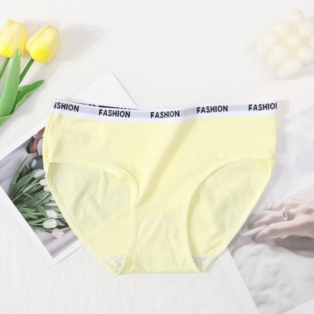 Women's Pure Cotton Mid-Waist Candy Color Briefs