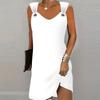 Modisches Lässiges Damen-Latzkleid Unifarben Ärmellos Sommer Bequem Rock