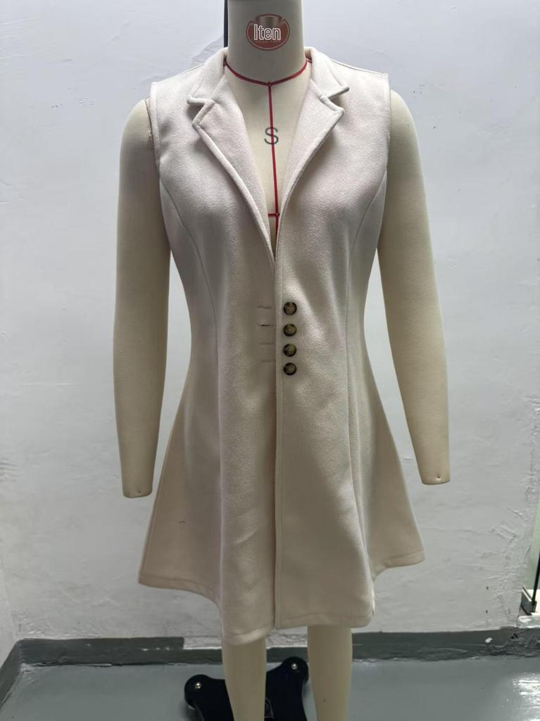 2025 Autumn/Winter Elegant Wool Sleeveless Vest Coat