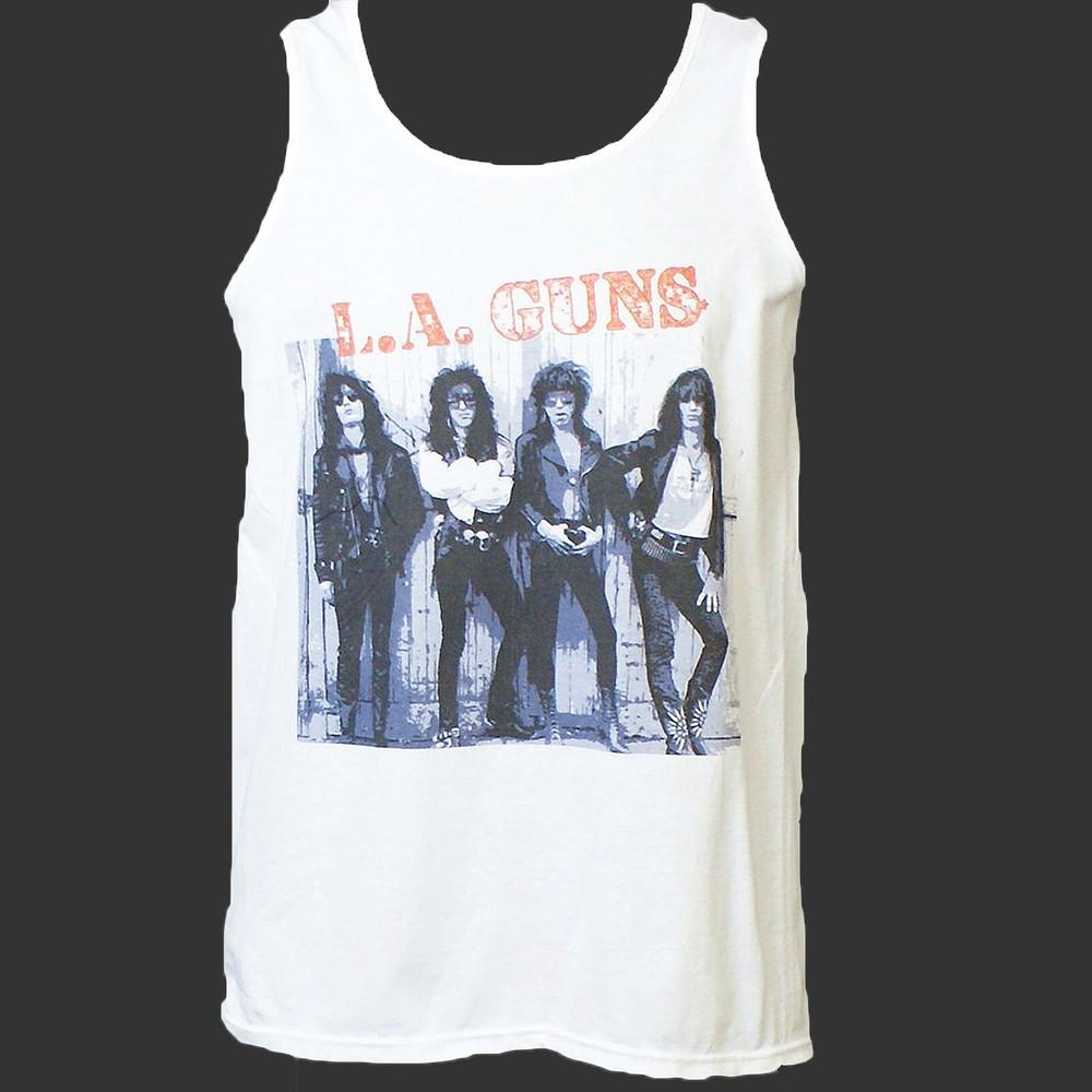 L.A. Guns Metal Rock TSHIRT vest top unisex white S2XL Unisex T-Shirt XXXXL