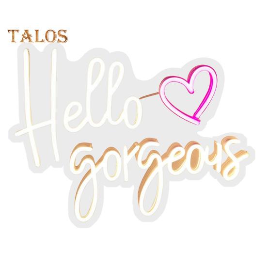 

Привет, великолепная неоновая вывеска, светодиодная лампа, уникальная форма, супер яркая, энергосберегающая, работающая от USB, светодиодная вывеска, настенное художественное украшение жёлтый