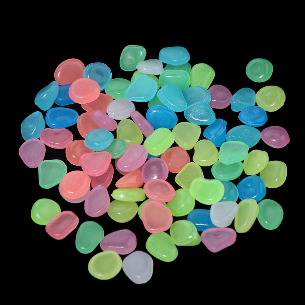 500Pcs Colorful Fish Tank Luminous Stones Mini Flowerpot Decorative Stone  Terrace