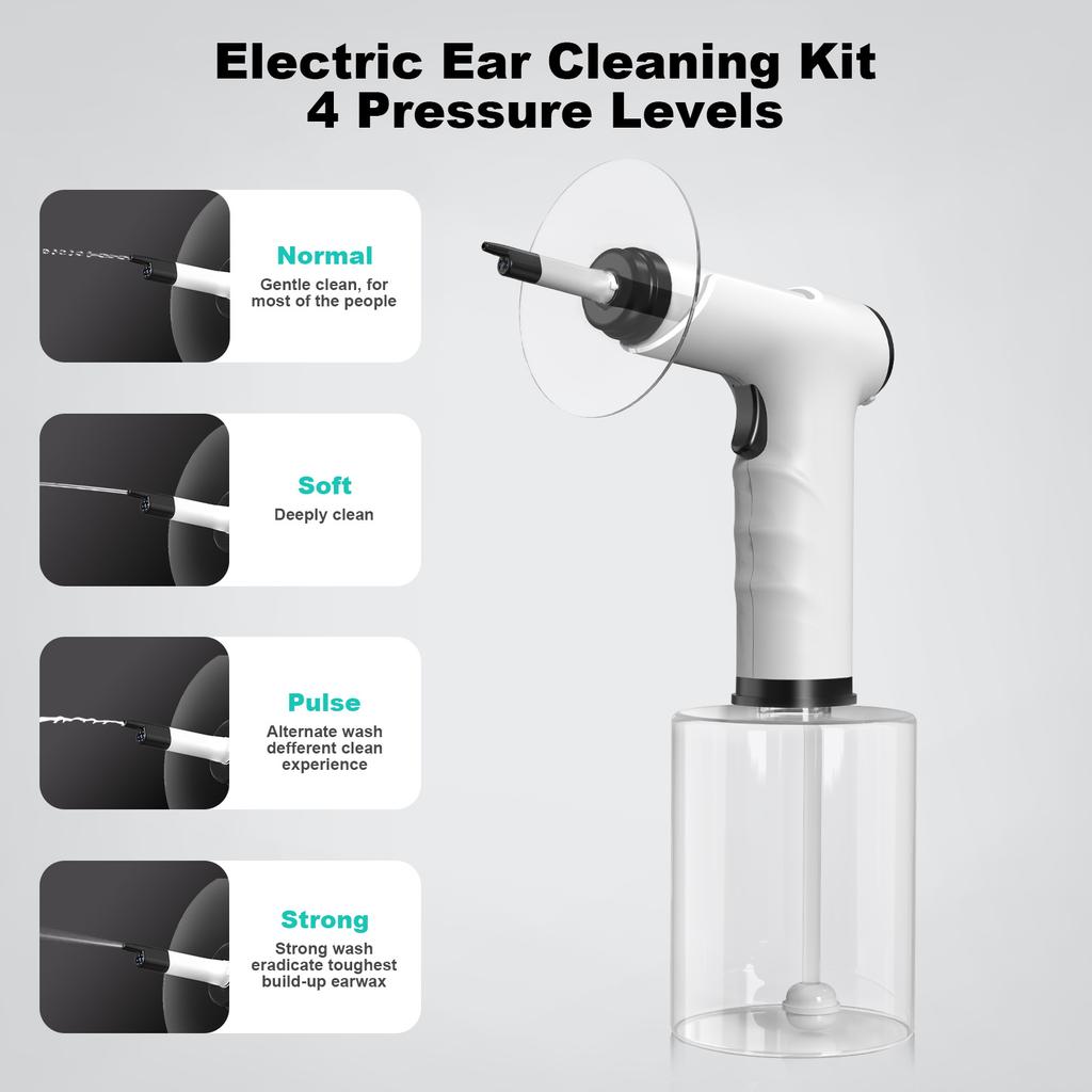Electric Ear Wax Removal Kit with Soft Spray Safe and Effective Ear Cleaner with 4 Pressure Settings for Earwax Irrigation Tool