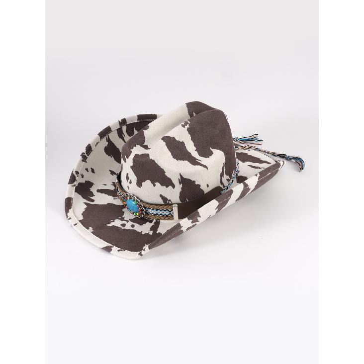Jazz Fedora Western Cowboy Hat New Style for Men and Women, European and American Ethnic Style, Tibetan Classic Woolen Hat for Outdoor Use
