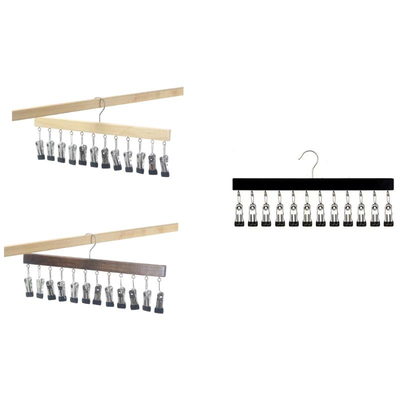 Natural Wood Cap Holder 12 Strong Clips For Baseball Hats Baby Caps Wooden Underwear And Gloves Trouser Clip