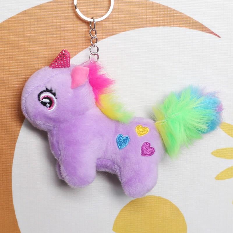 Candy Color Rainbow Unicorn Trendy Bags Street Stand Clothing Backpack Plush Toys Keychain Pendant