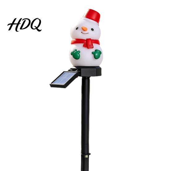 Holiday Landscaping for Entrances Christmas Solar Stake Lights Santa Snowman Tree Figurine Lawn Automatic Powered Path Lights Waterproof Warm
