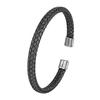 Punk Rock Locomotive Men Vintage Black Bangle Stainless Steel Cuban Cuff Bracelets Hand Wristband Accessories