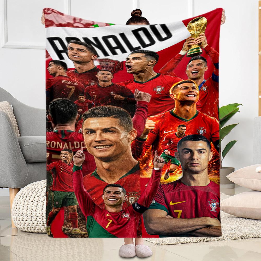 Cristiano Ronaldo Blanket Comfortable Great For Sofa Office Chair Livingroom Four Seasons Universal Digital Print