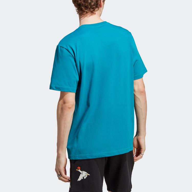 Adidas Originals Adventure Graphic Tee With Letter Logo And Cartoon Print Men Tops Teal-Green HZ1146