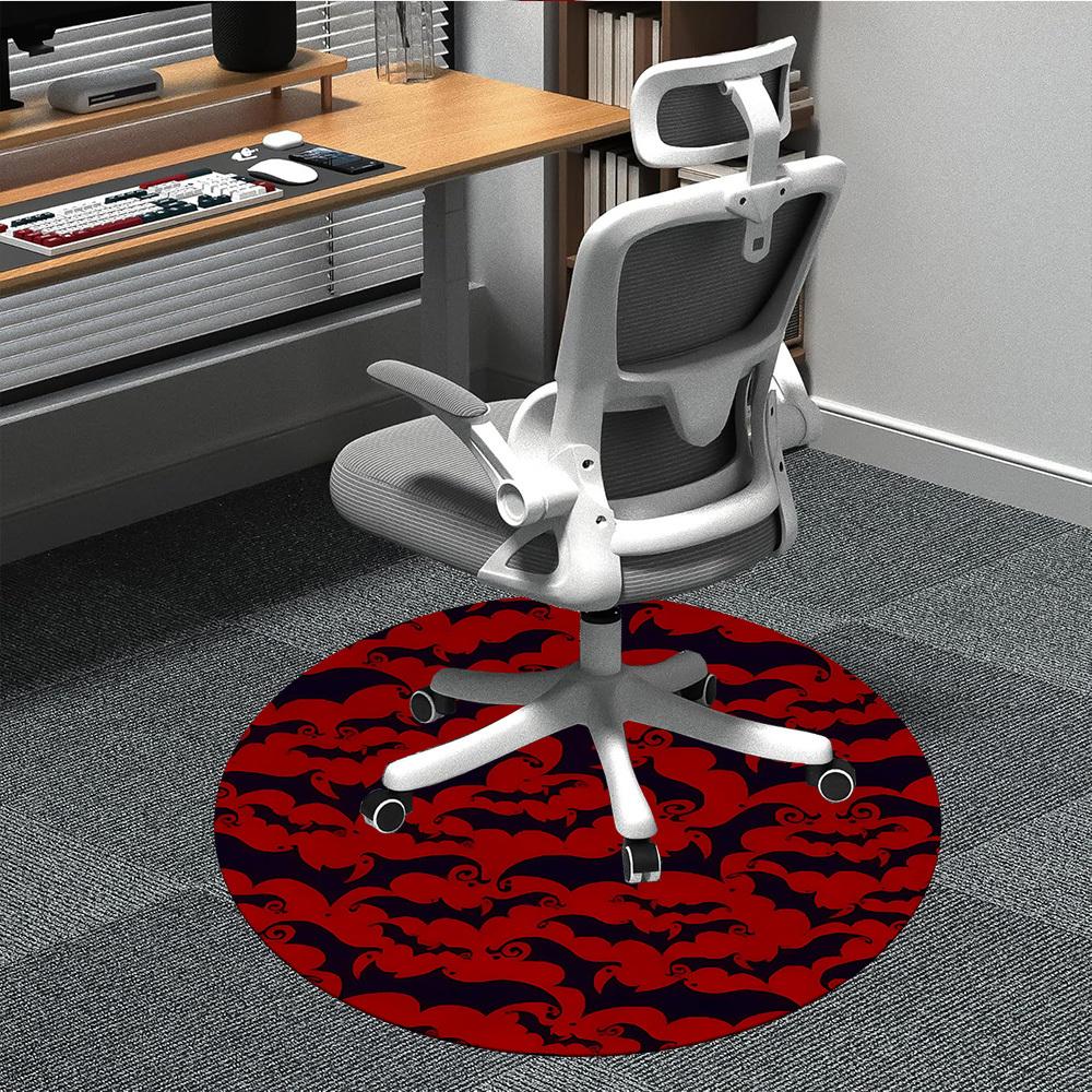 1PC Bat Swarm Office Round Area Rug, Mat Suitable For Office, Under Office Chairs Bedroom Living Room Home Decor, Room Deco