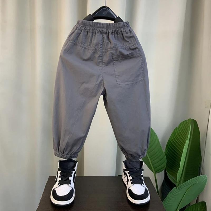 Spring Autumn Fashion Boys Pants Loose Comfortable Design Sport Overalls Cargo Trousers for 2-10 Years Old Kids