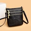 Stylish Embossed Floral Crossbody Bag for Women – Multi-Zipper Mini Shoulder Bag with Elegant Design