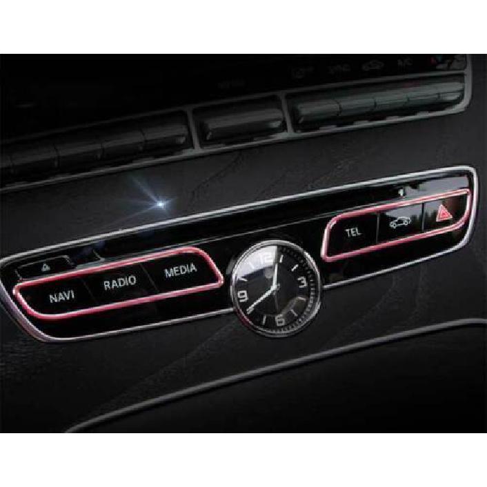 Cover Trim Middle Console Button 2016- Red Aluminum 2X For Benz E-Class W213