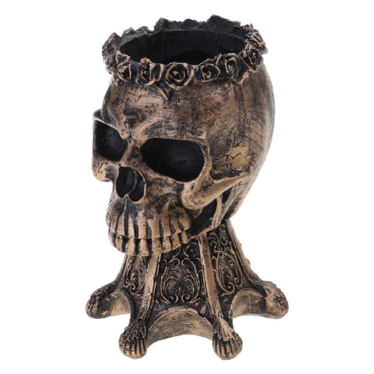 Alloy Skull-shape Resin Storage Jar Household Storage Porch Key Storage Cup