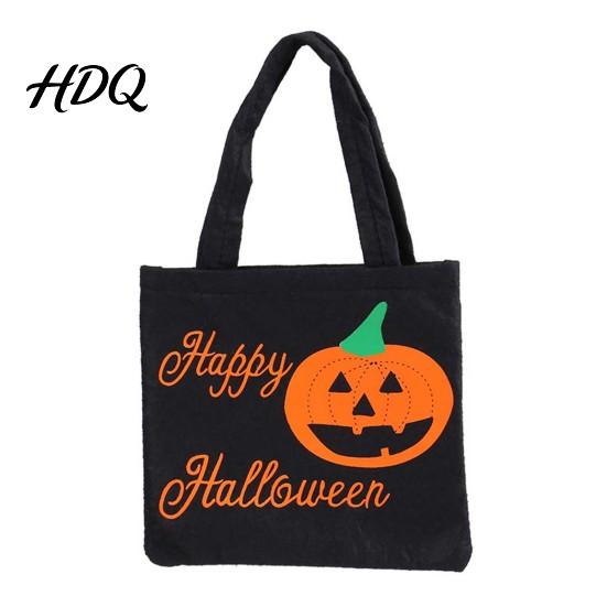 School Activity Pouch Halloween Candy Bag Non-woven Fabric Trick or Treat Tote Bag with Pumpkin Kids Holder Ghost Patterns Large Capacity