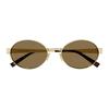 Saint Laurent Logo Oval Sunglasses Women Sunglasses Gold 26225869