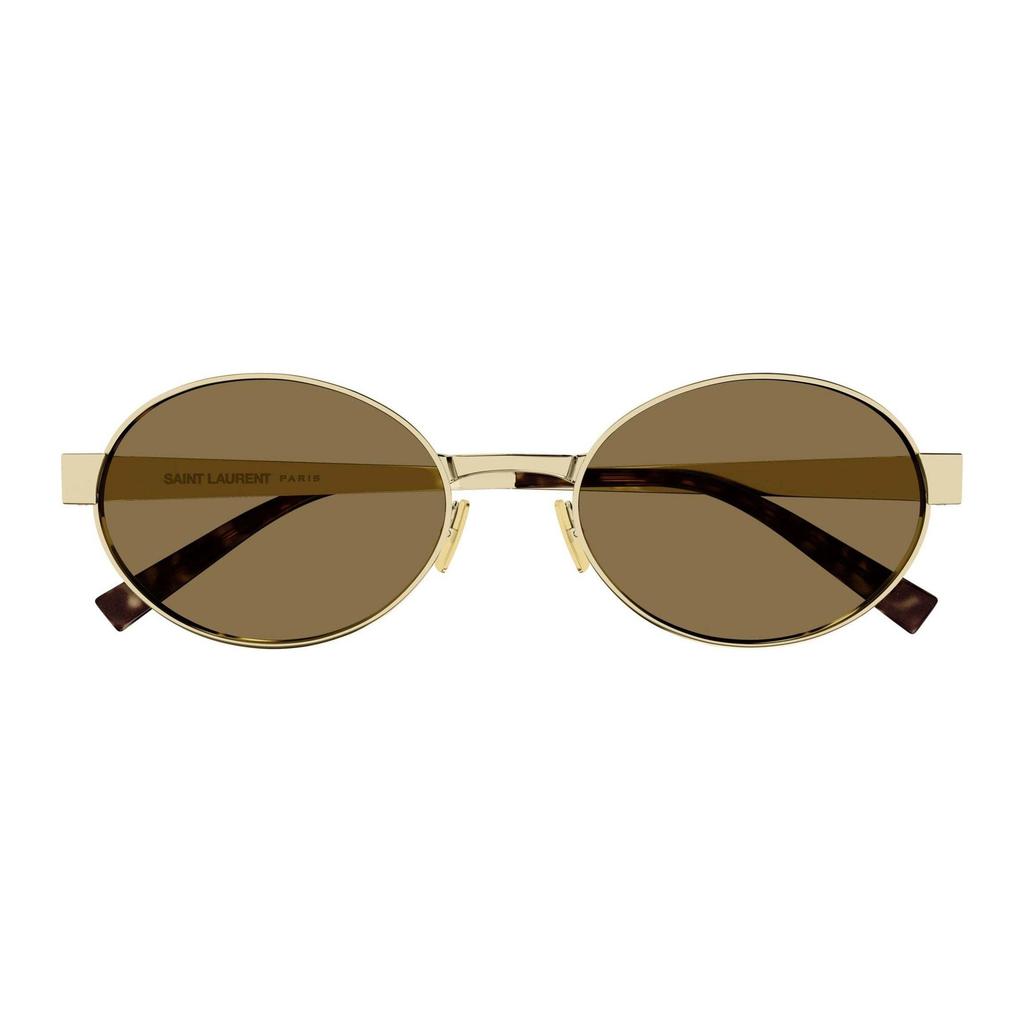 Saint Laurent Logo Oval Sunglasses Women Sunglasses Gold 26225869