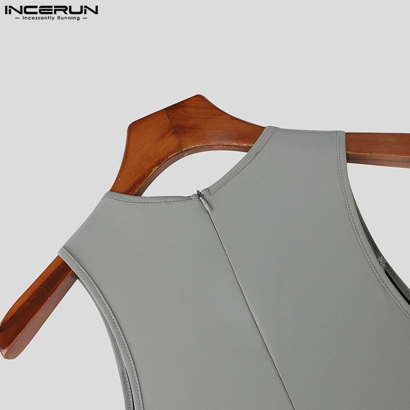 INCERUN Pánské jednodílné bezrukávové body Pánské prošívané fitness leotardové body Romper Pyžamo