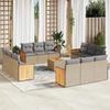 VidaXL Garden Lounge Set with Cushions 13 Pcs, Patio Sofas, Patio Furniture Set, Outdoor Furniture, Beige 3259924