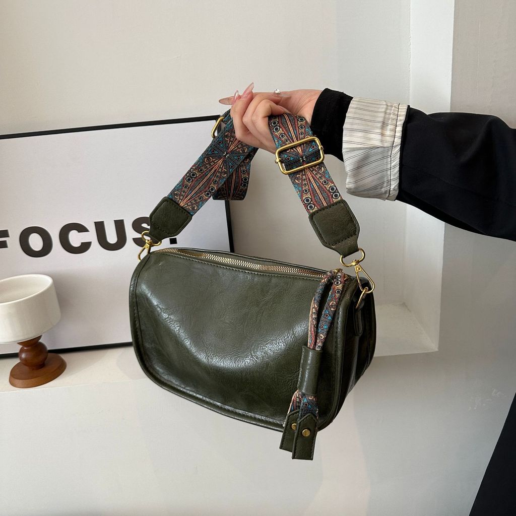 Pu Retro Mini Crossbody Bag With Zipper Closure For Daily Casual Wear